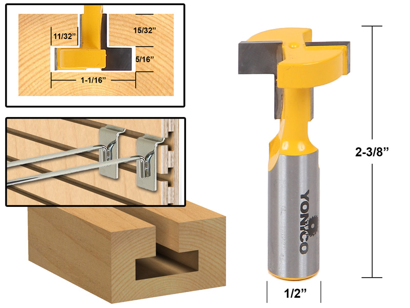 Joinery TSlot TSlot & TTrack Slotting Router Bit 1/2" Shank
