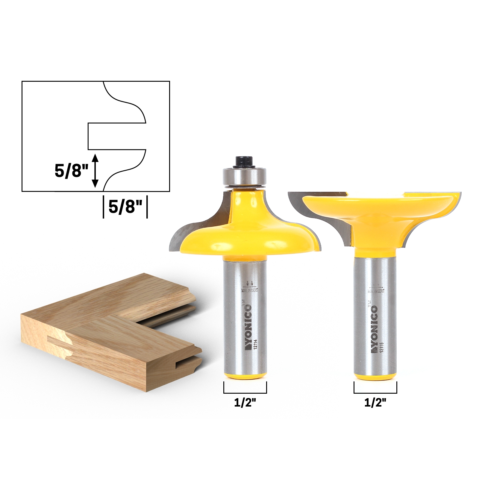 Router Bit Sets :: Door Window Sets :: 2 Bit Entry Door Profile