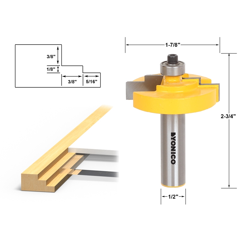Joinery Rabbet Stepped Rabbet Picture Frame Router Bit for use