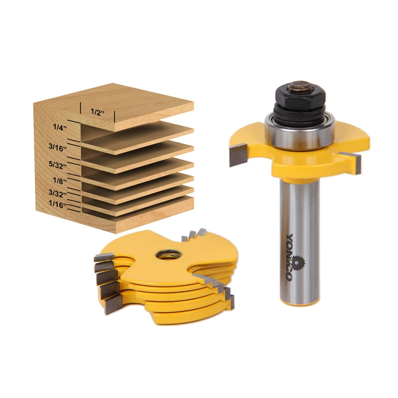 Joinery Joinery Sets 6 Piece Slot Cutter 3 Wing Router Bit Set