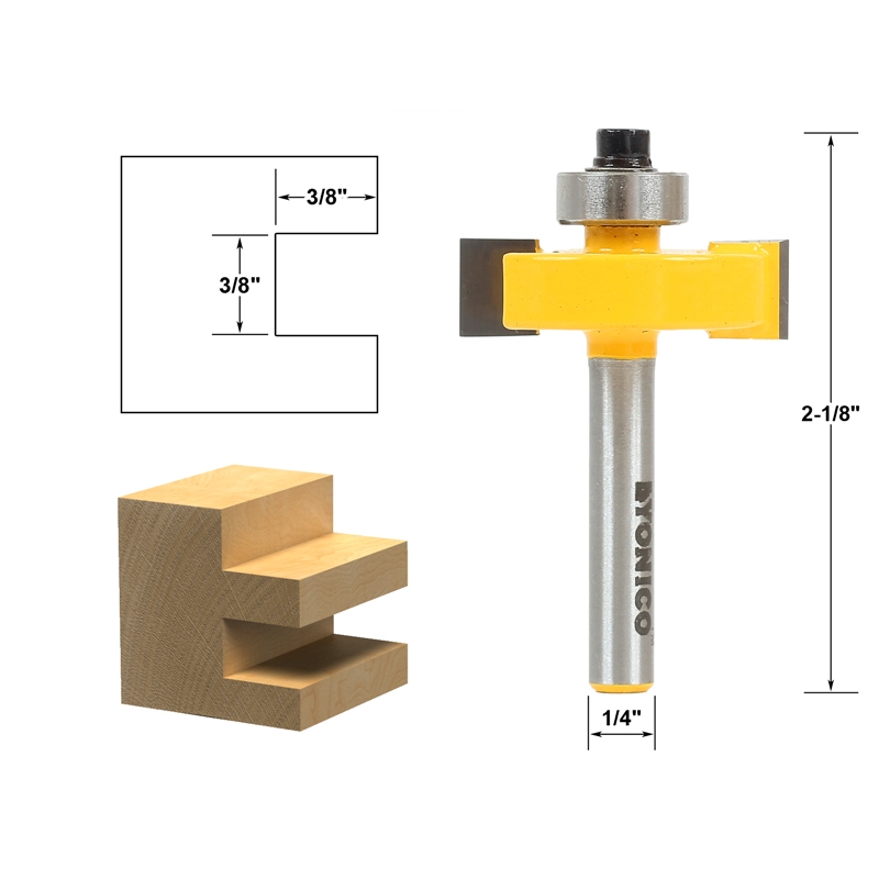 Joinery Slot 3/8" Slot Slotting & Rabbeting Router Bit 1/4" Shank Yonico 14186q