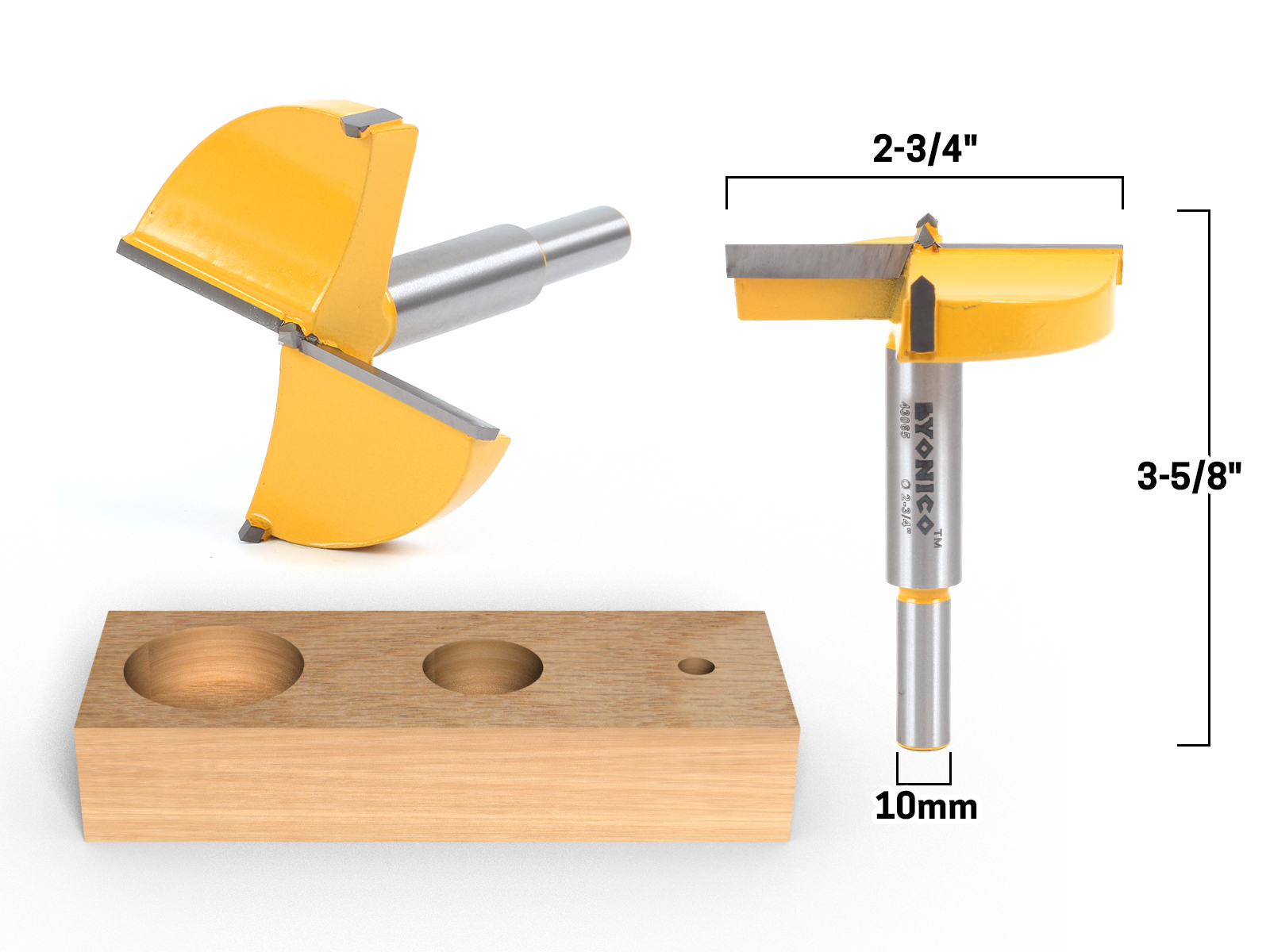 Yonico Forstner 43018C Embouts En Carbure De Tungstène Diamètre 10