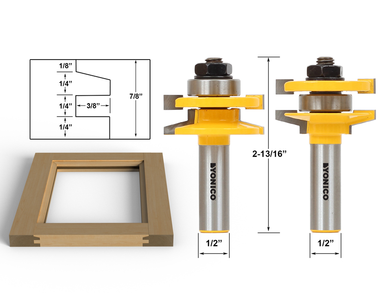 Router Bit Sets :: Door & Window Sets :: Bevel 2 Bit Rail and