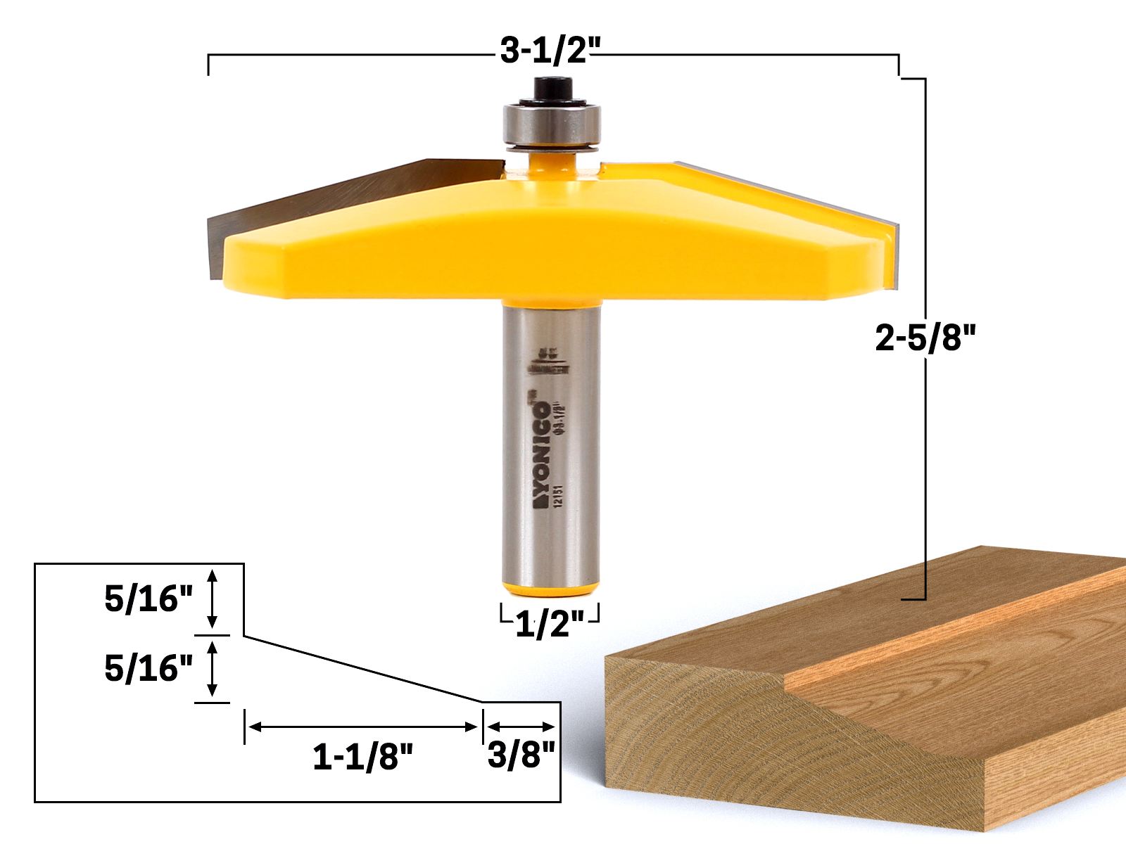 3-1/2&quot; Bevel Raised Panel Router Bit | PrecisionBits.com
