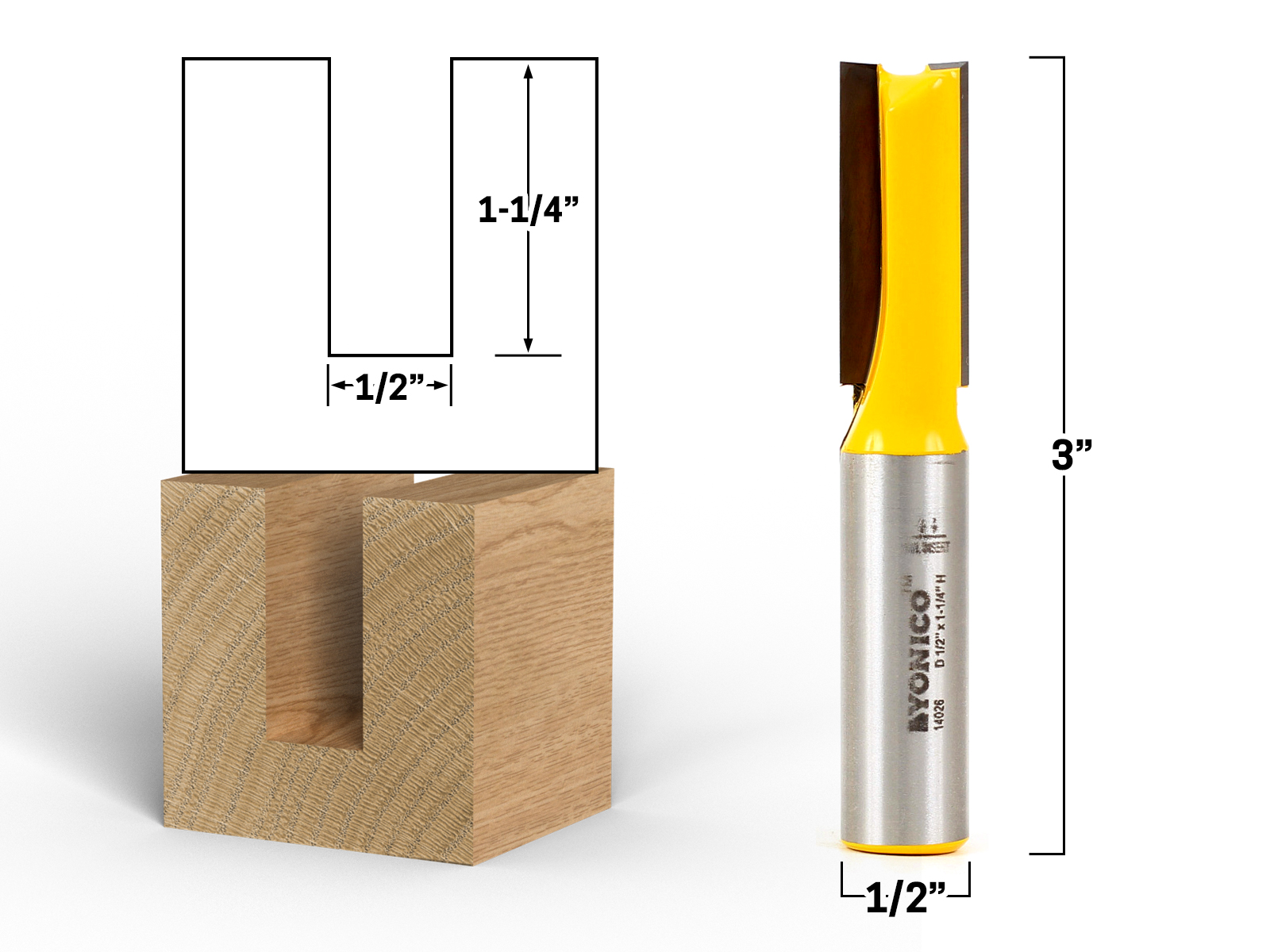 Traditional 2 Bit Handrail Router Bit Set - 1/2
