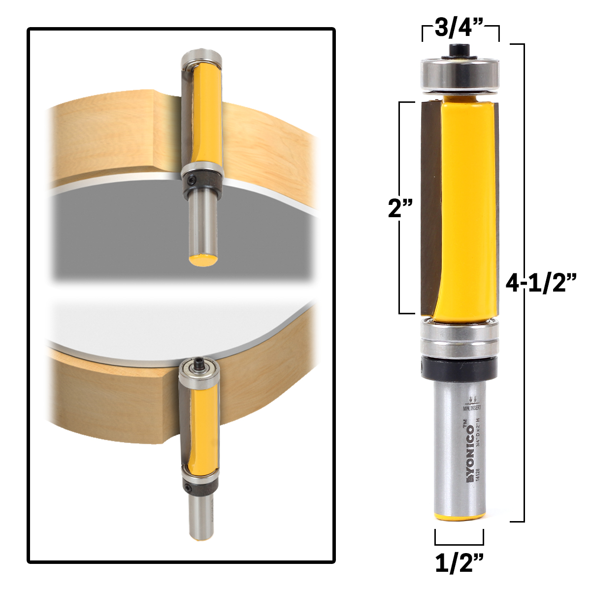 2" Yonico Flush Bit Bottom and Top Bearing