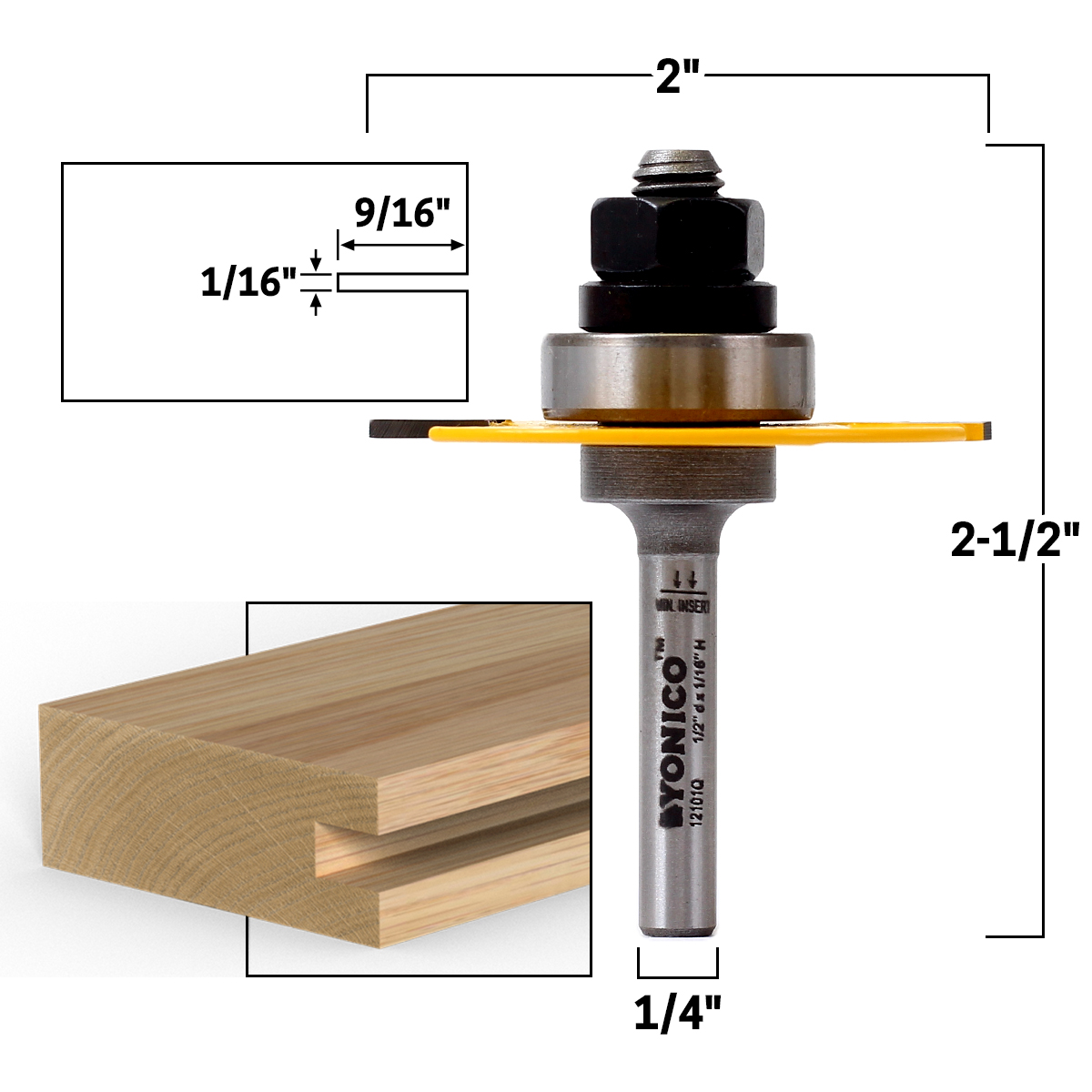 Slot Cutter Wing Groove Router Bit Set 1/2" & 1/4" Shank 6x Removable Blade 1/4" 