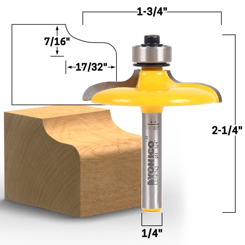 Ogee Euro Style Door and Drawer Front Edging Router Bit - 1/4