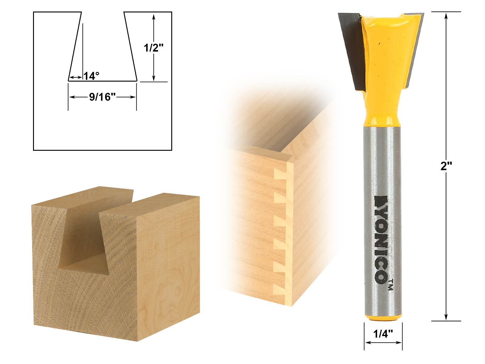 Dovetail router on sale bit angle
