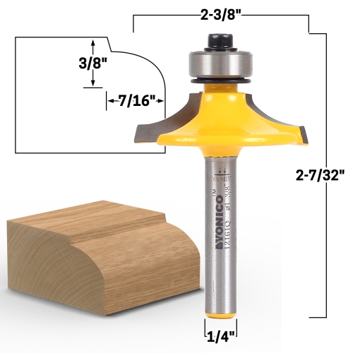 Yonico 12164 Classical Euro Style Door Front Edging Router Bit 1/2" Shank 