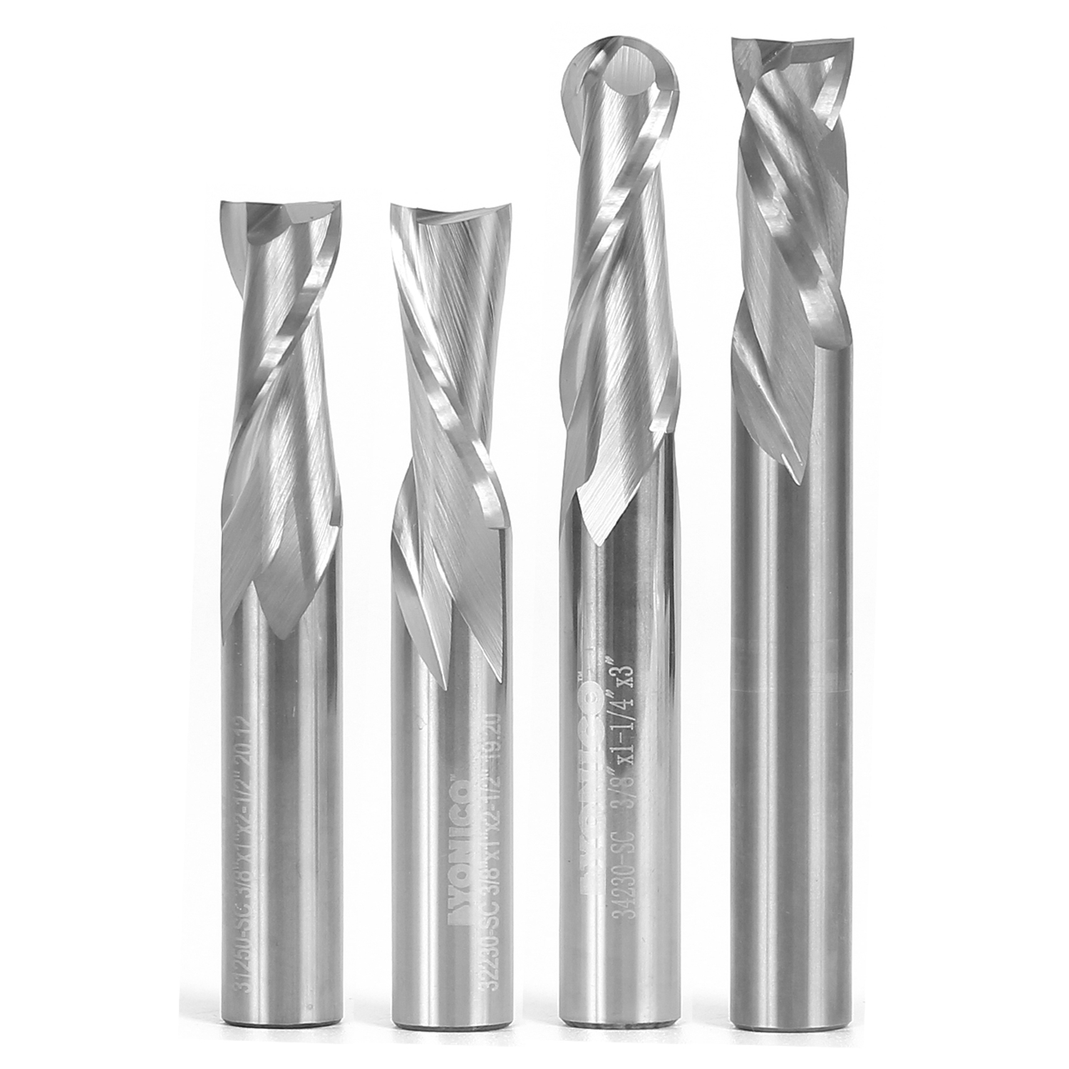 Router Bit Sets Straight & Spiral Bit Sets 4 Bit Solid Carbide