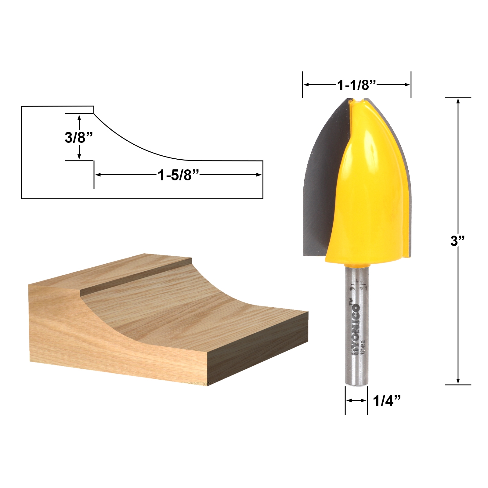 Cove raised sale panel router bits