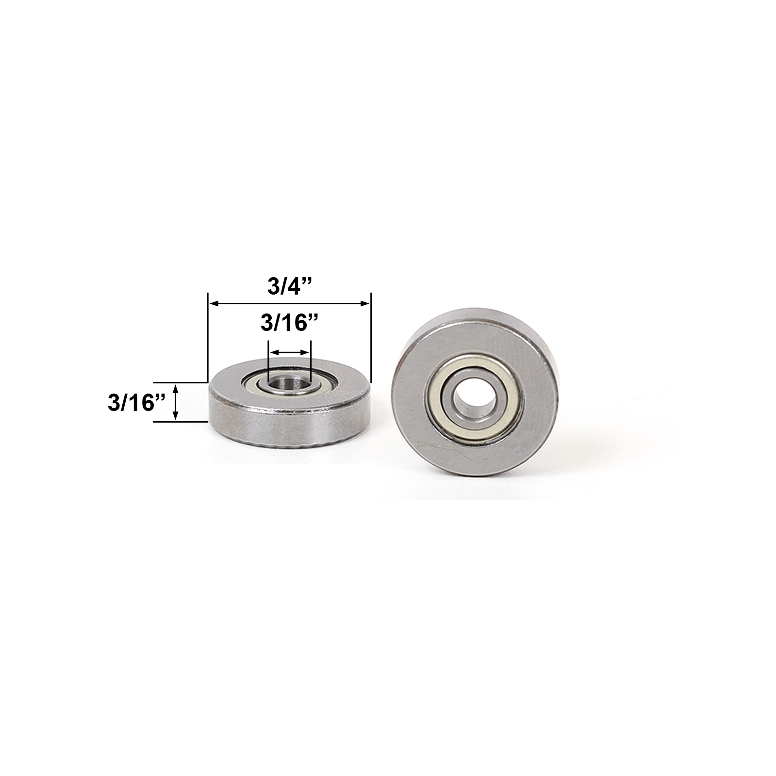 Inner Dia 3/16” & Overall Dia 1” Yakamoz 2Pcs Top Mounted Ball Bearings for Router Bits Bearing Guide Replacement Repair Tool Kit Inner Dia 3/16” & Overall Dia 1” Yakamoz 2Pcs Top Mounted Ball Bearings for Router Bits Bearing Guide Replacement Repair Tool Kit
