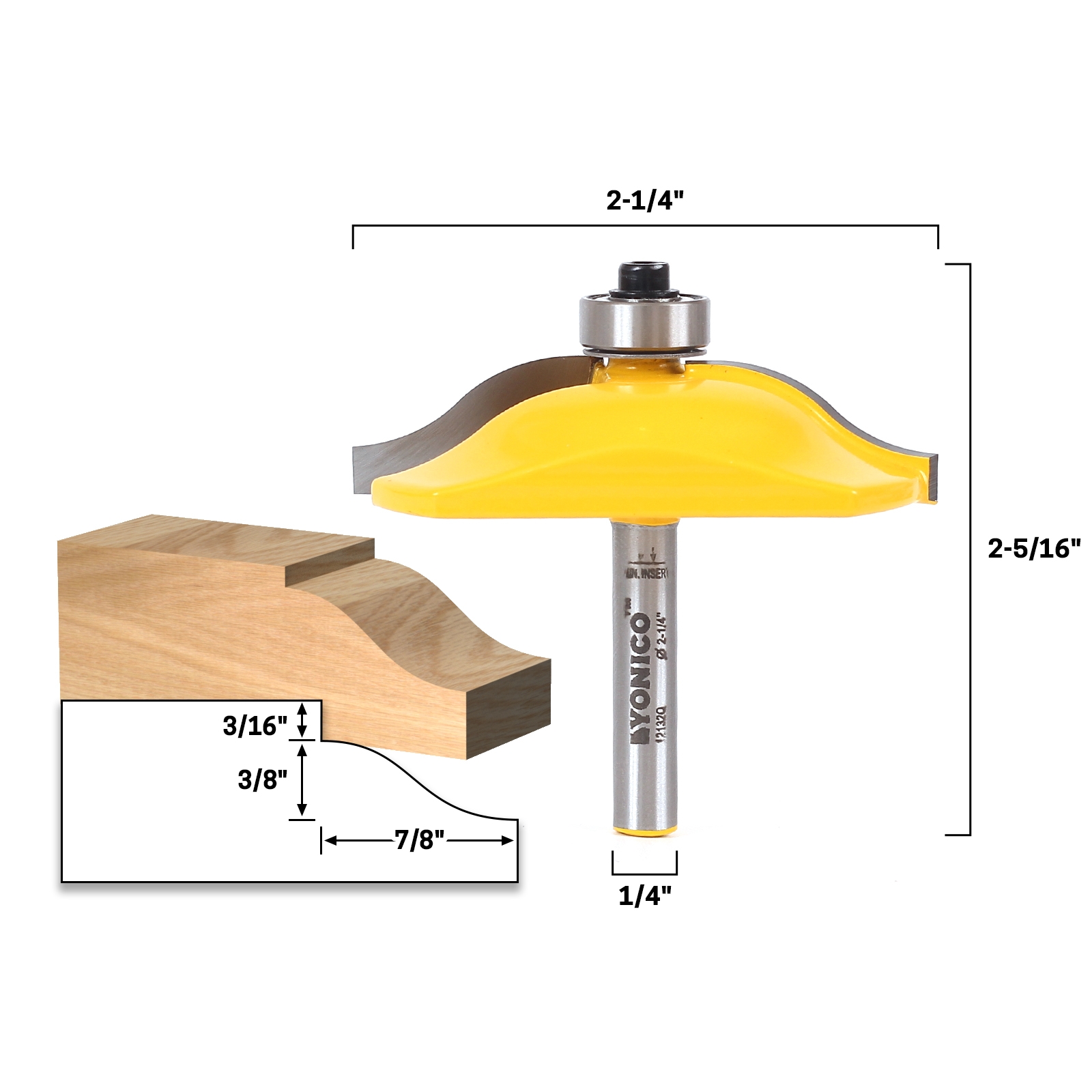 Colonial baseboard router outlet bit