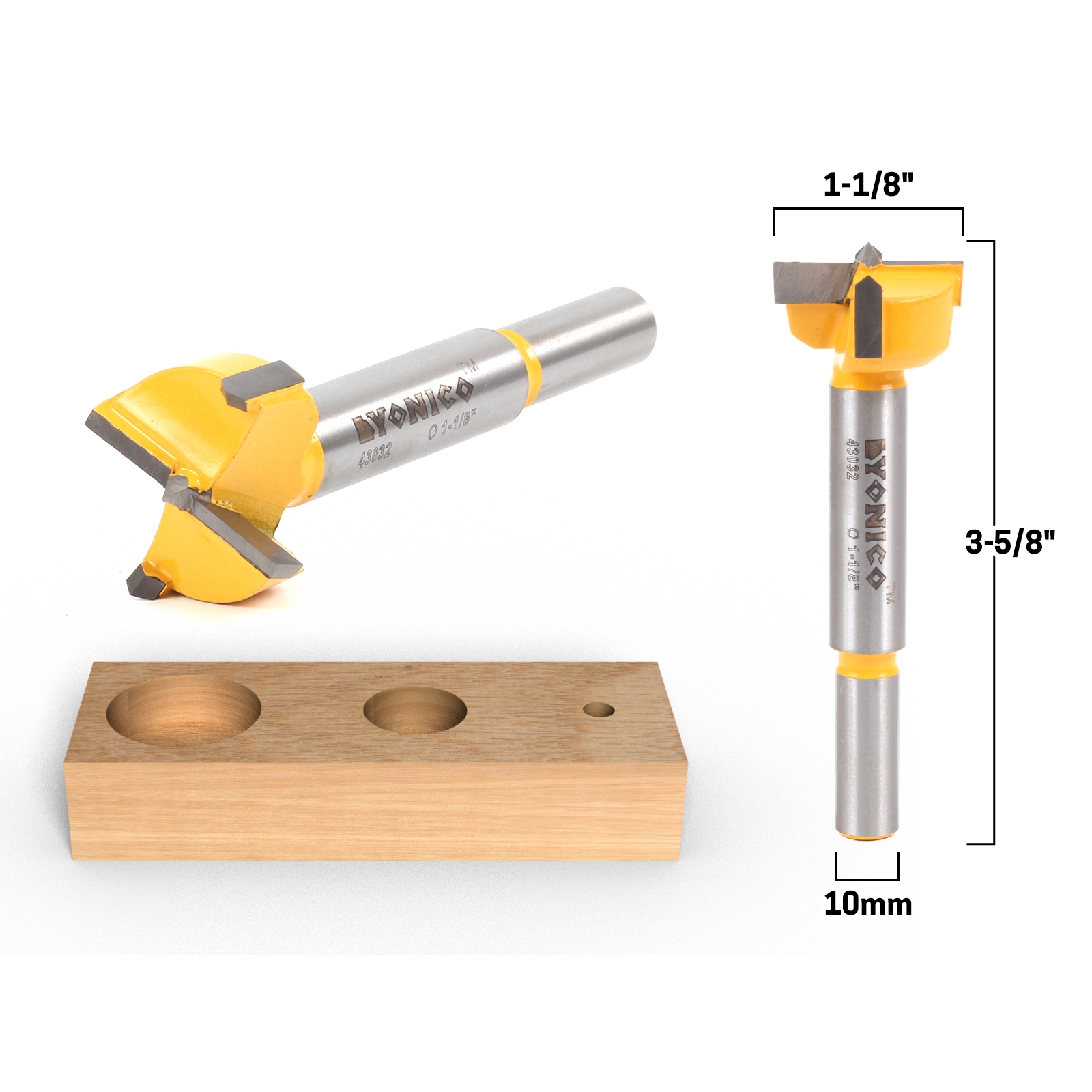 Drilling & Boring Carbide Forstner Drill Bits 11/8" Diameter