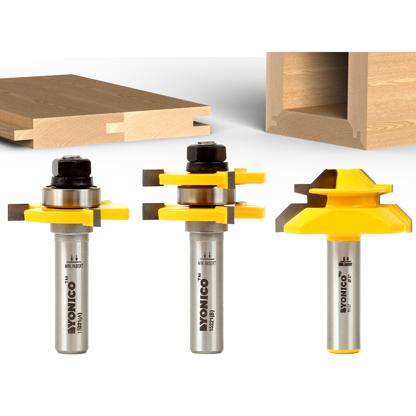 Yonico 15221 Matched Tongue and Groove Router Bit Set 1/2-Inch Shank 