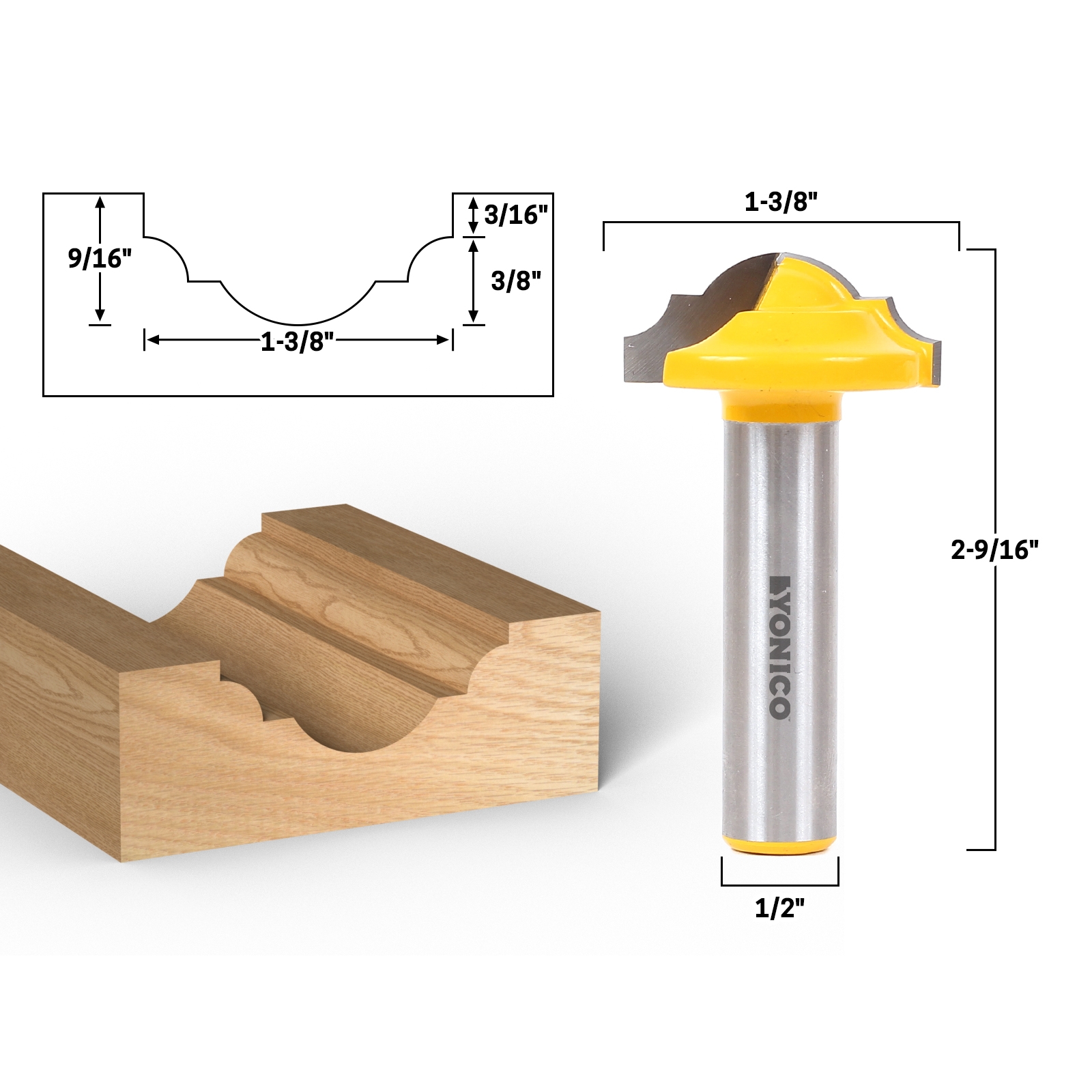 Baoblaze Carbide Tipped Faux Panel Ogee Router Bit 1/4 Shank 1/2 Height Baoblaze Carbide Tipped Faux Panel Ogee Router Bit 1/4 Shank 1/2 Height