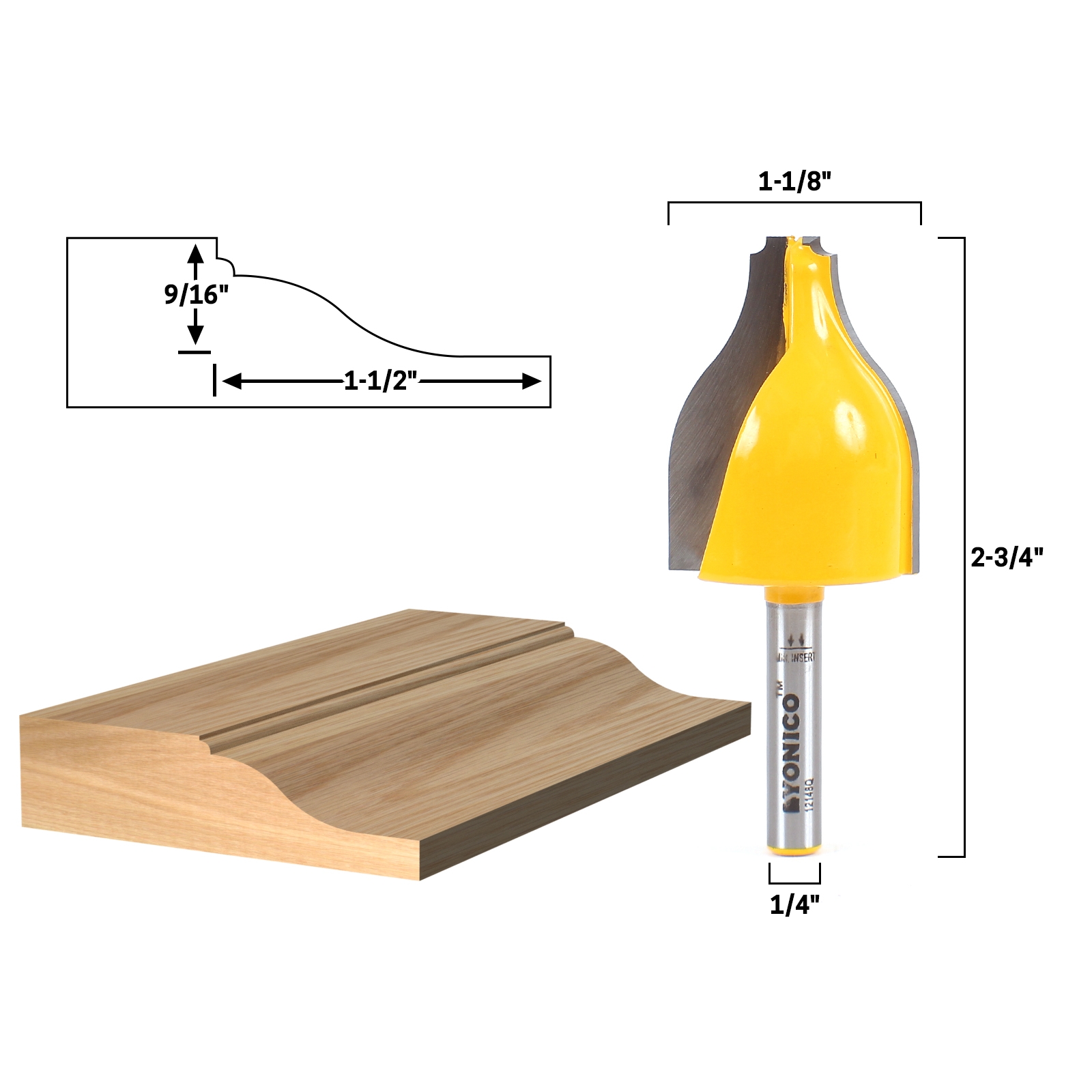 Ogee raised sales panel router bit