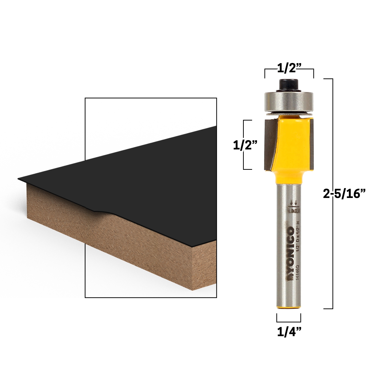 0.5" Flush Trim Router Bit for Laminate Edge