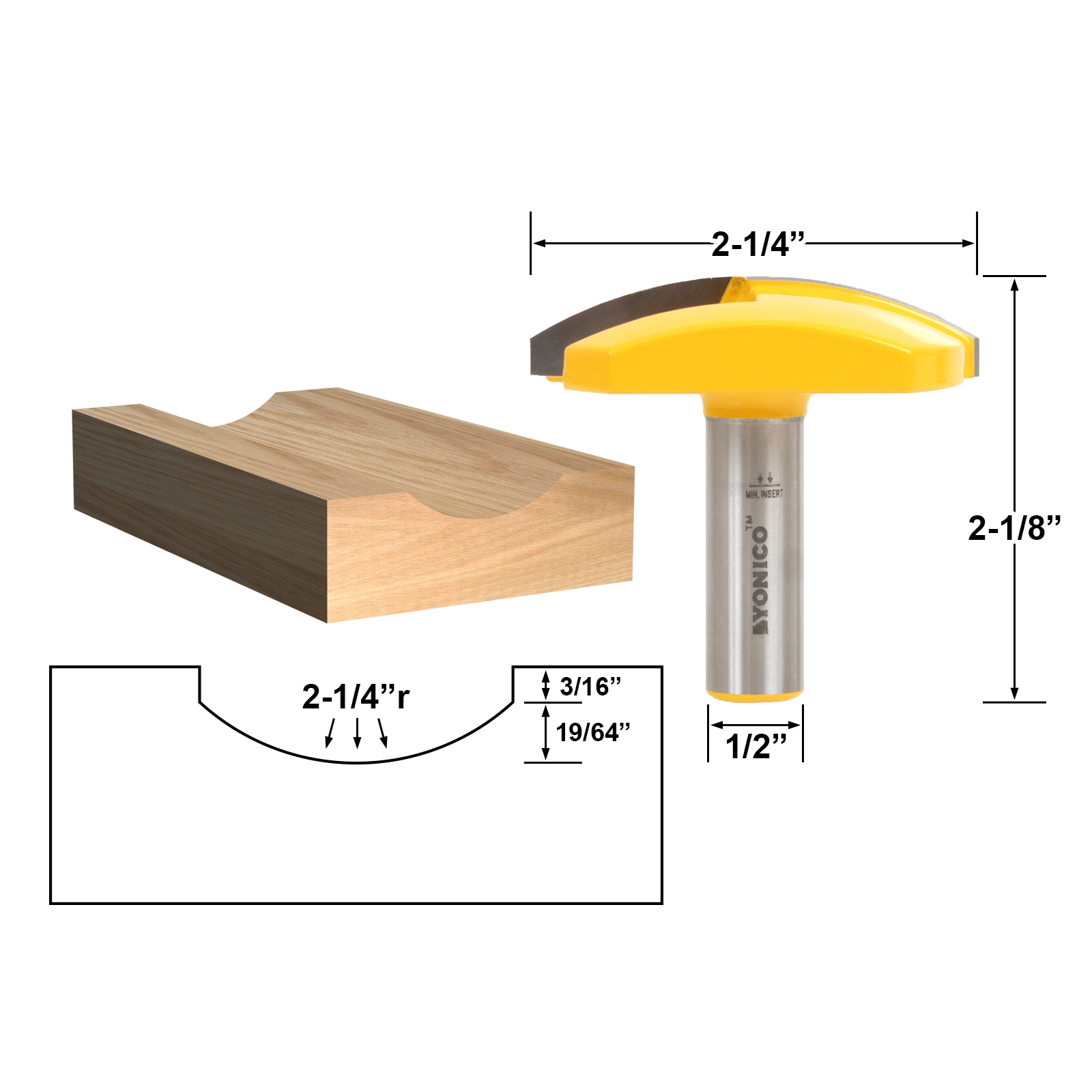 Horizontal crown router bit sale