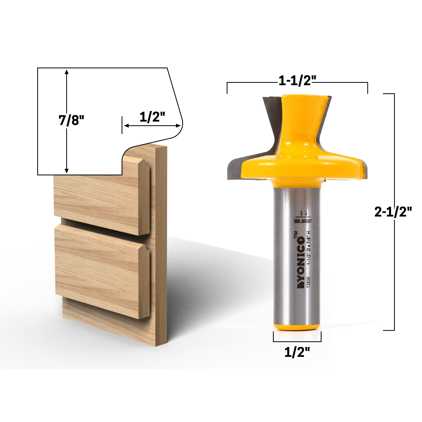 7/8 Cabinet Door Finger Pull Router Bit - Yonico 13930