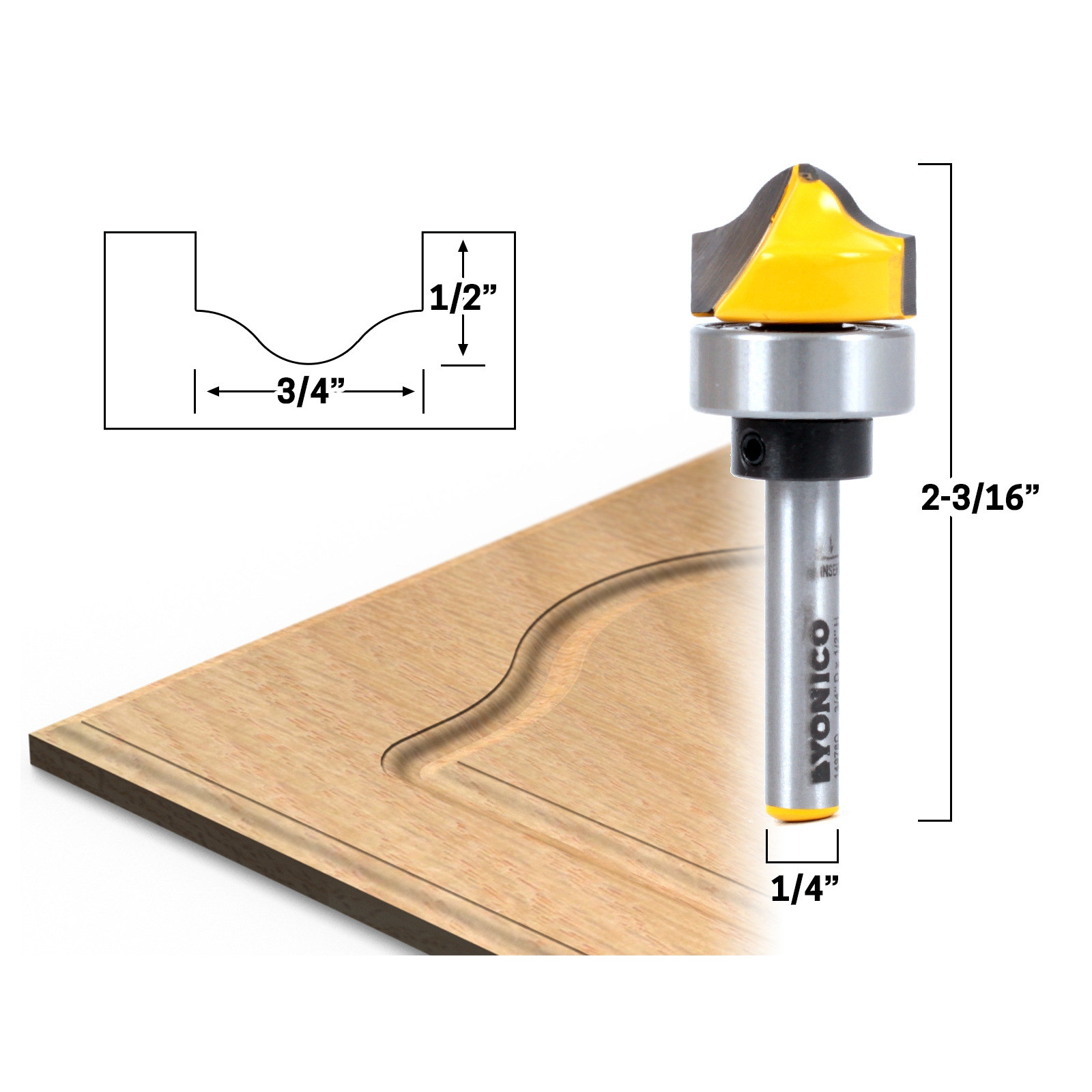 1/4'' Shank Faux Panel Ogee Router Bit Woodworking Tools 