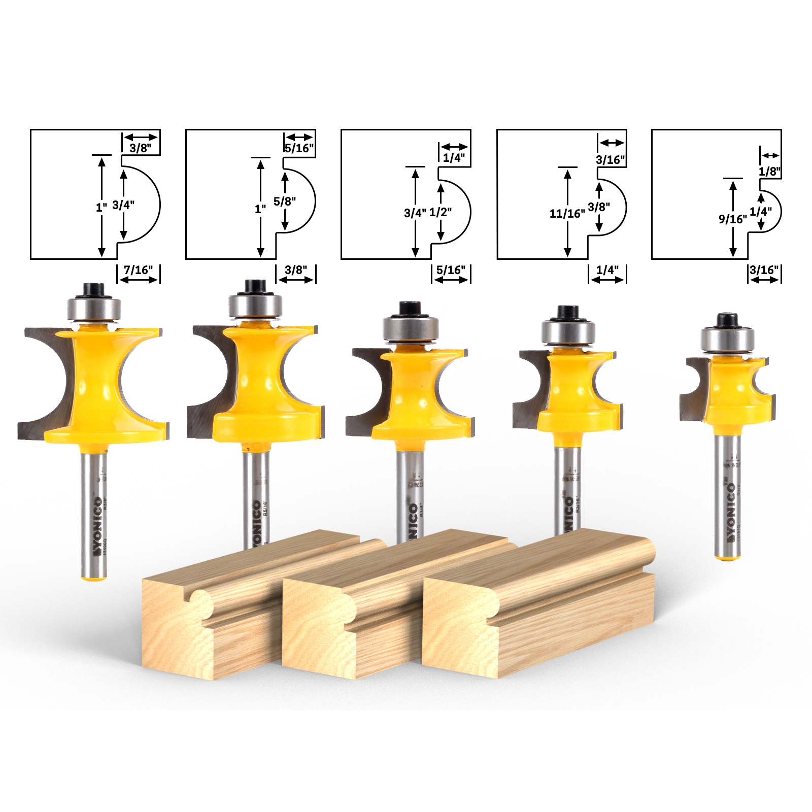 Beading router store bit profiles