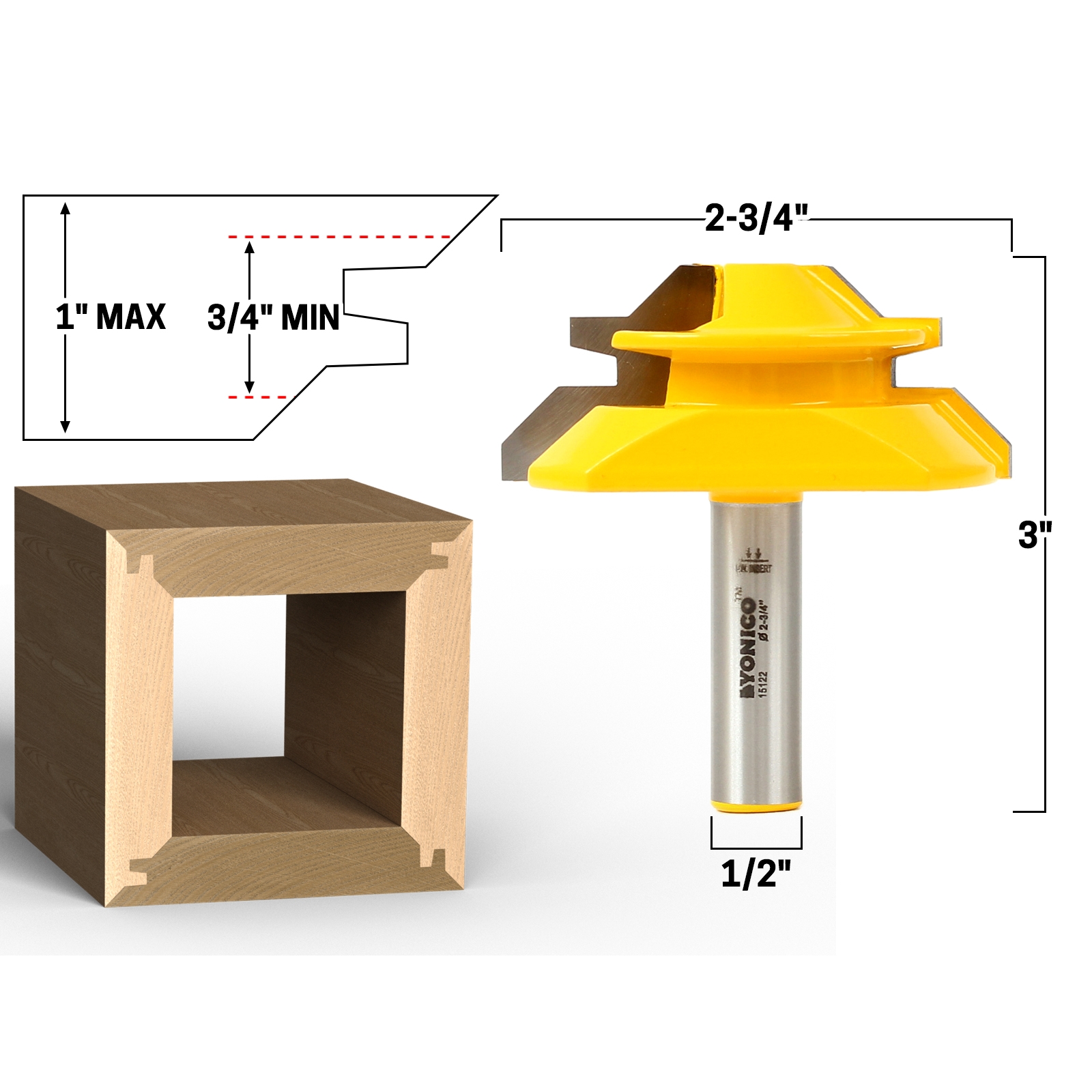 Lock miter sale router bit plywood
