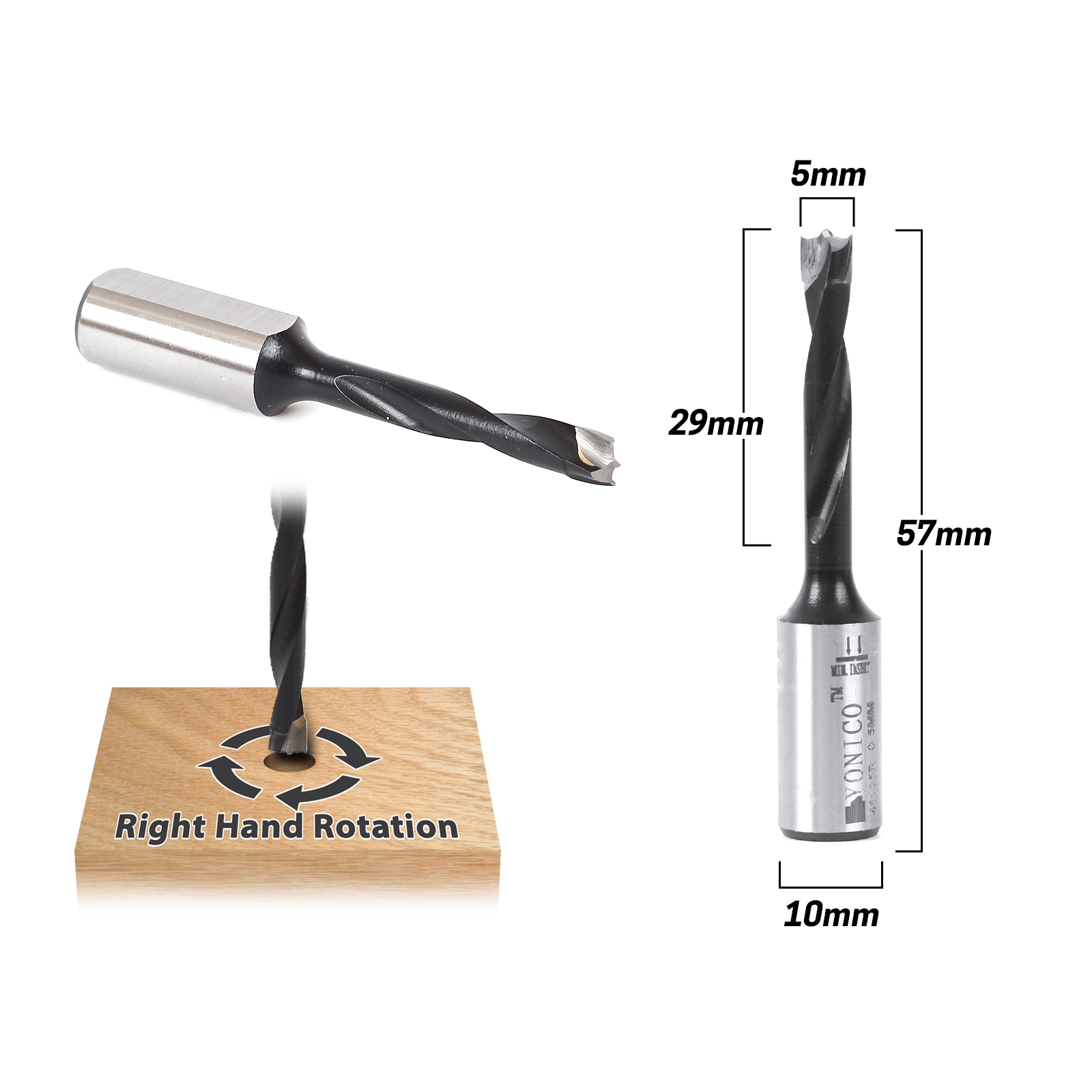 Drill bit outlet brad point