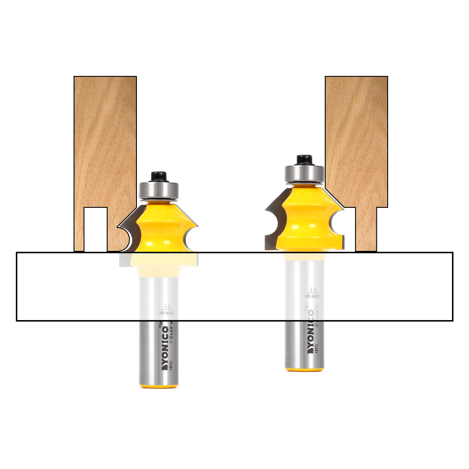 Beadboard router clearance bit set