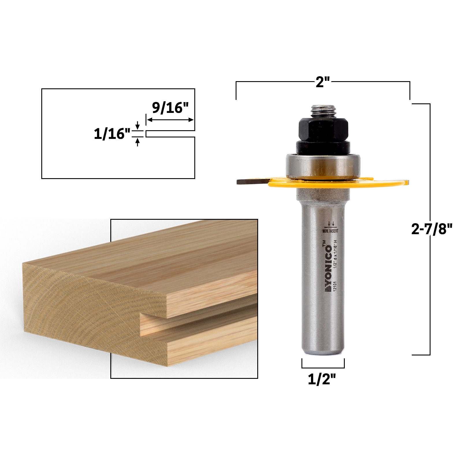 Joinery Slot 1/16" Slotting Cutter Router Bit 1/2" Shank