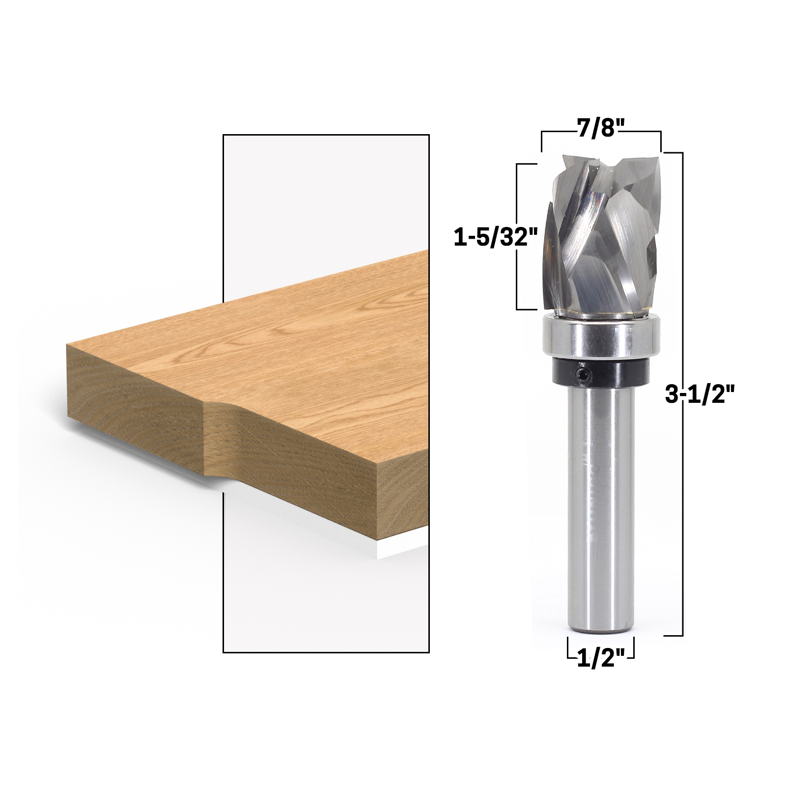 Top bearing clearance router bit