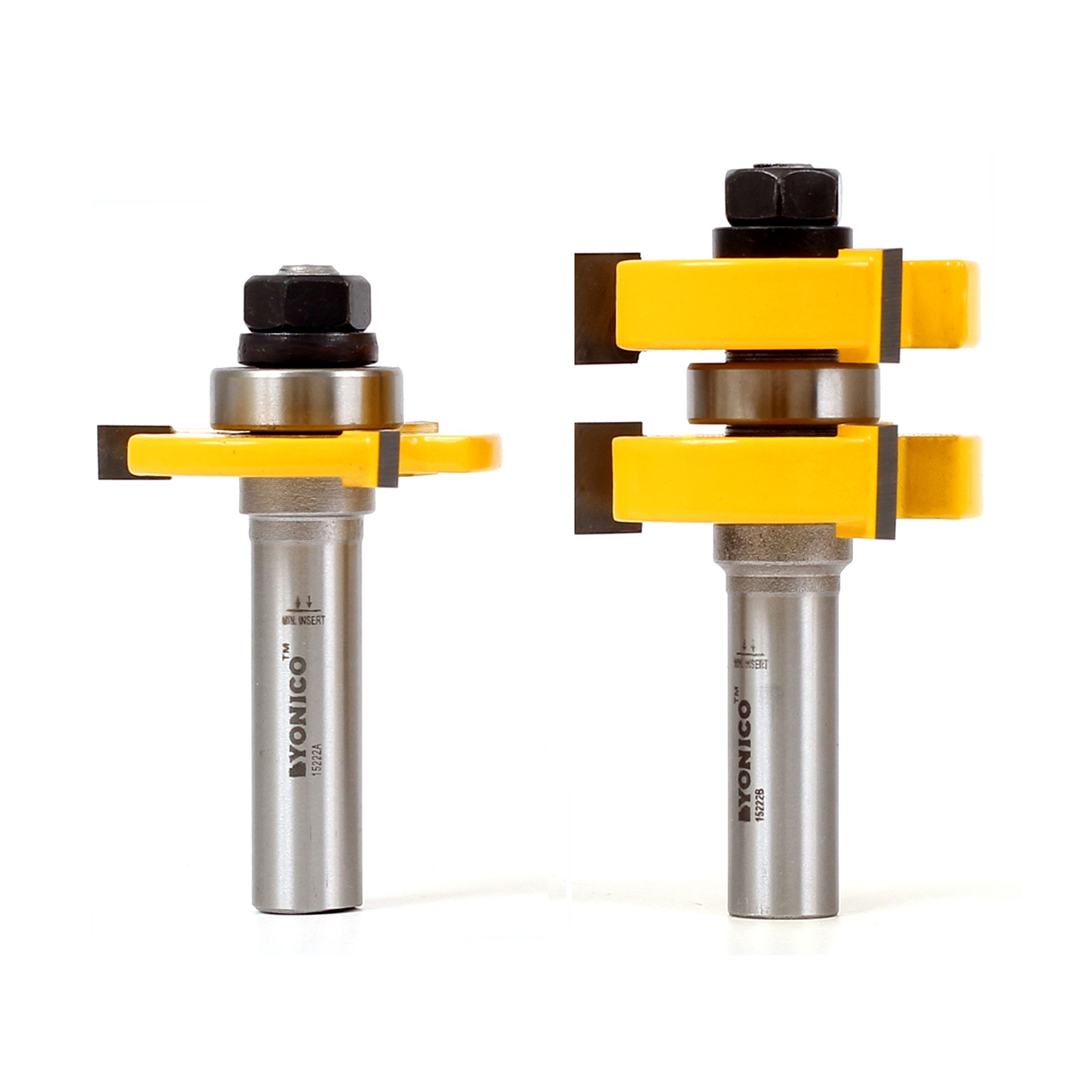 Yonico Set Di 3 Frese A V Per Router – Angoli 60°, 90°, 120°, Codolo 1/2'', Lame In Carburo C3, Per Legno E MDF