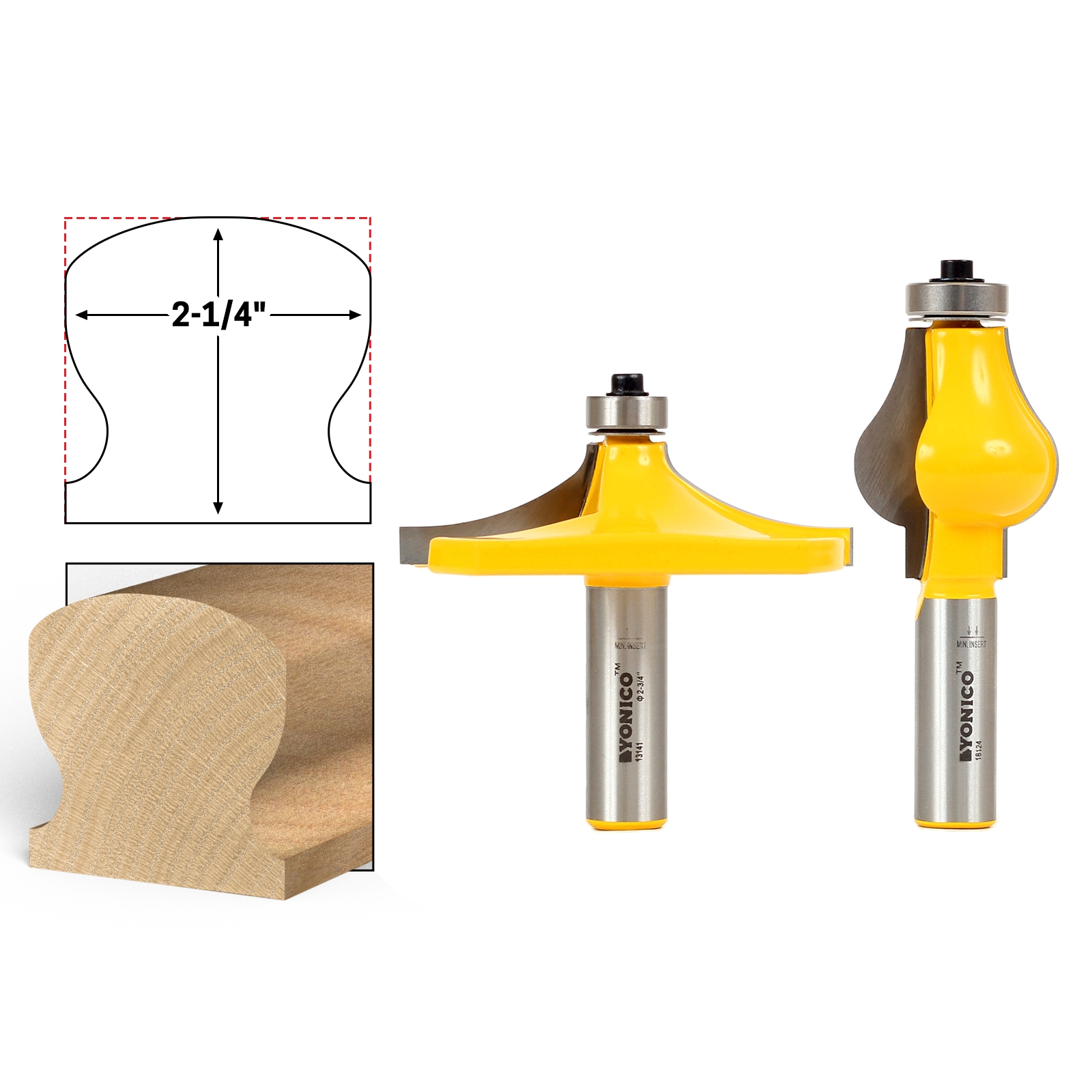 Thumbnail 2 Bit Handrail Router Bit Set - 1/2