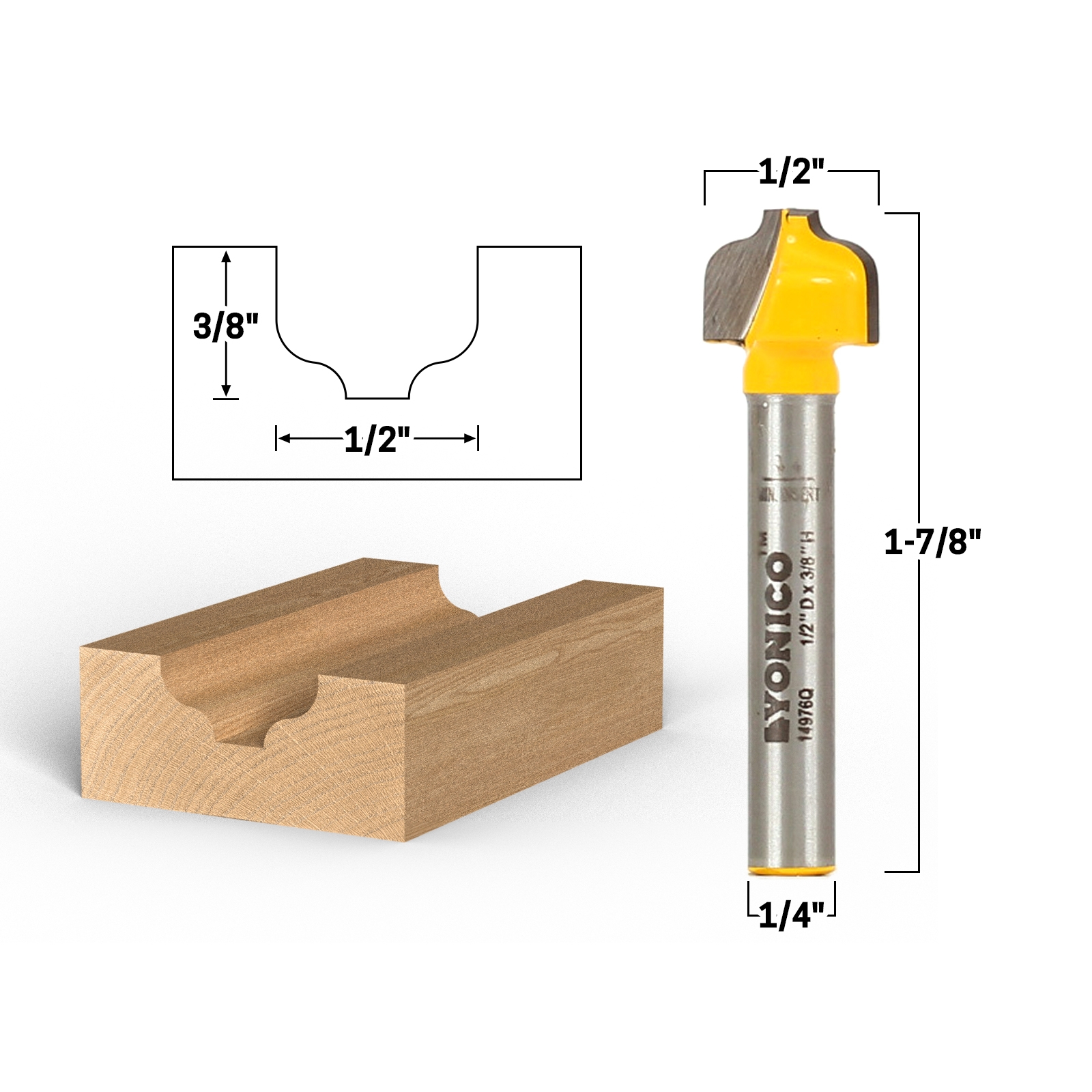 Router Bit Sets Large Sets Grooving Router Bit Set 1/4" Shank Yonico 17155q