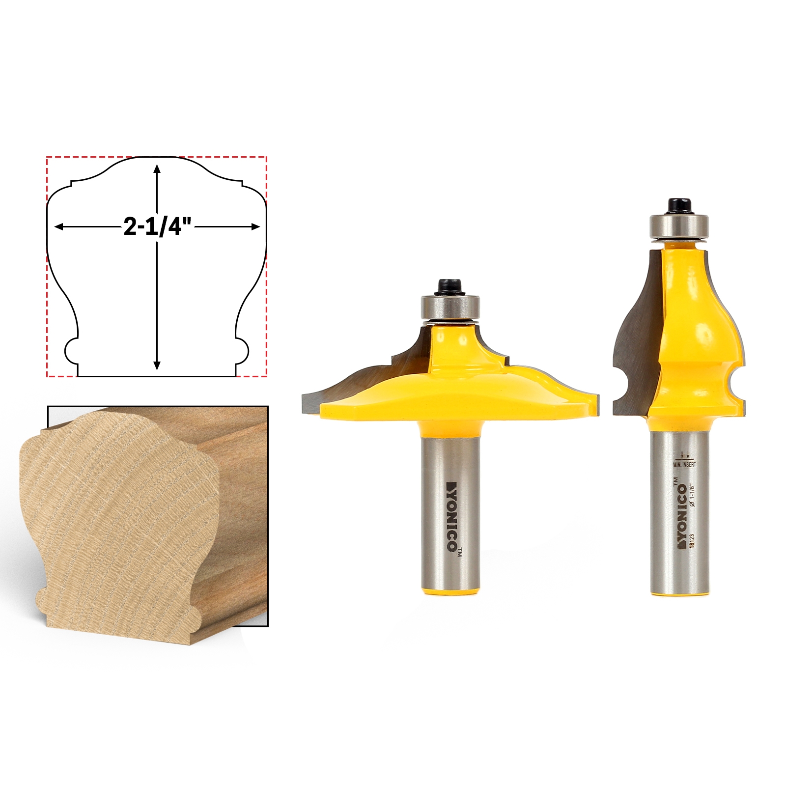 Classical & Beaded Handrail Router Bit Set Railing Router Bits