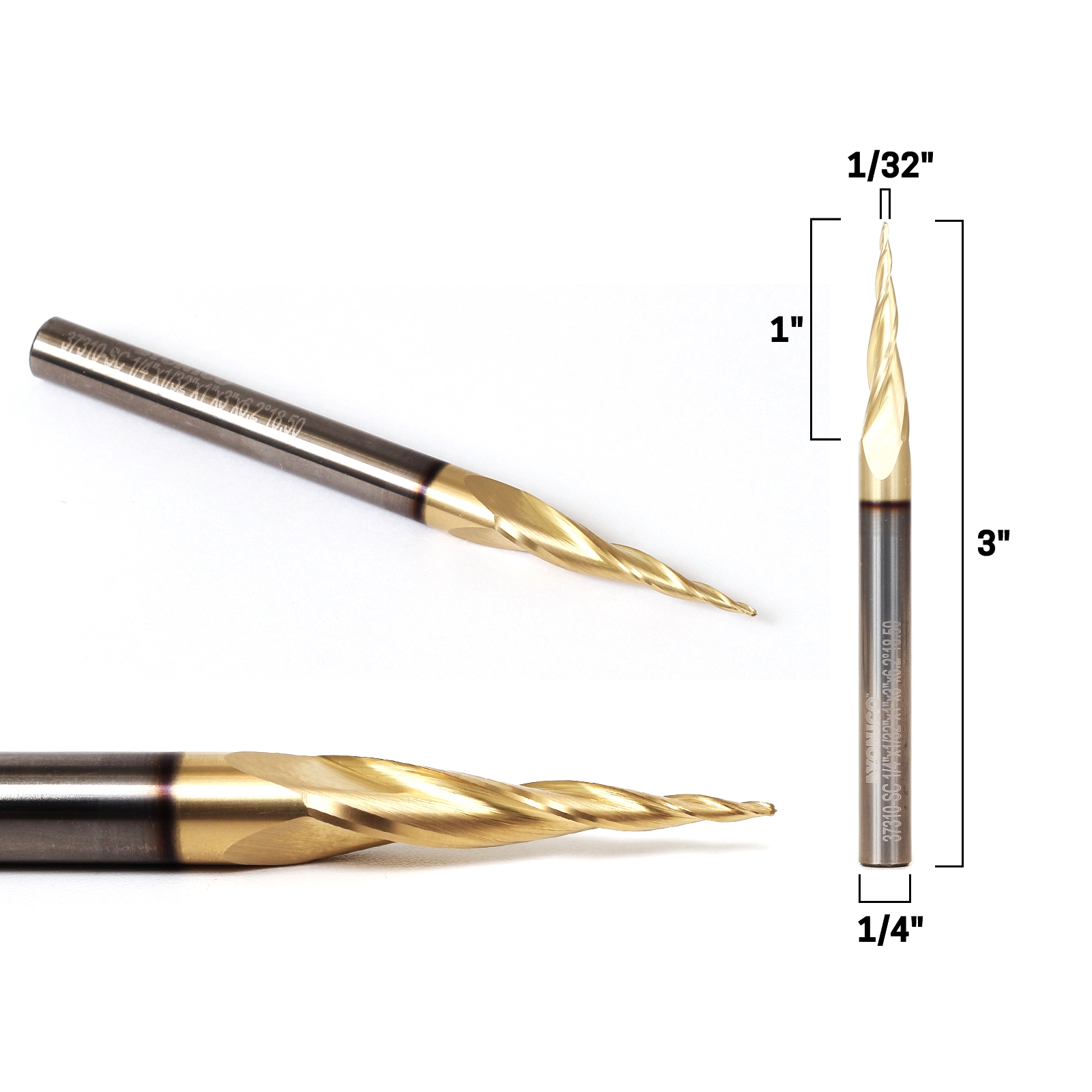 CNC Router Bits 3D Carving Bits 1/4"1/8"1/16"1/32" 3D Carving