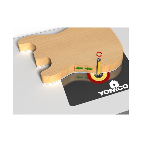 Fresa Per Cerniere E Template Yonico 14171 - Profilatore A Due Taglienti In Carburo, Cuscinetto Da 1/5, Coda Da 1/4 Di Pollice, Per Legno, Fresatura Pulita E Precisa