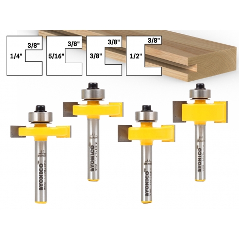 4 Bit Slot Cutter Router Bit Set 1 4