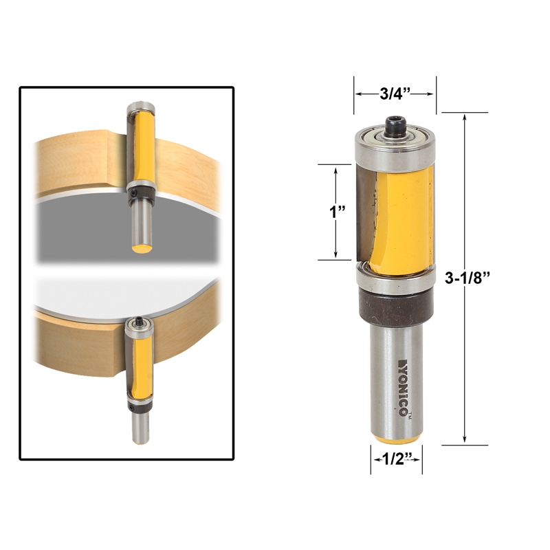Straight & Spiral Flush Trim Flush Trim Router Bit Top & Bottom