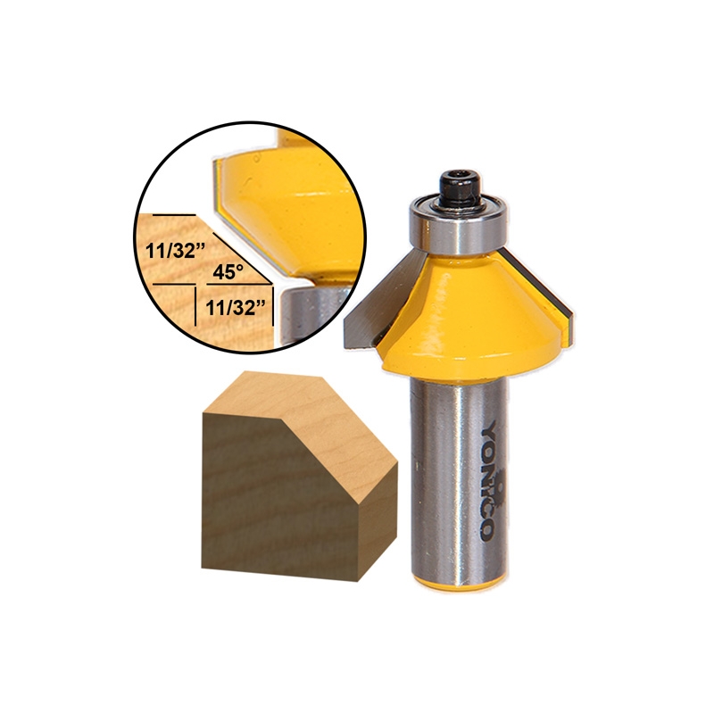 Edging :: Chamfer :: 45Â° Chamfer/Bevel Edging Router Bit - Medium - 1/ ...