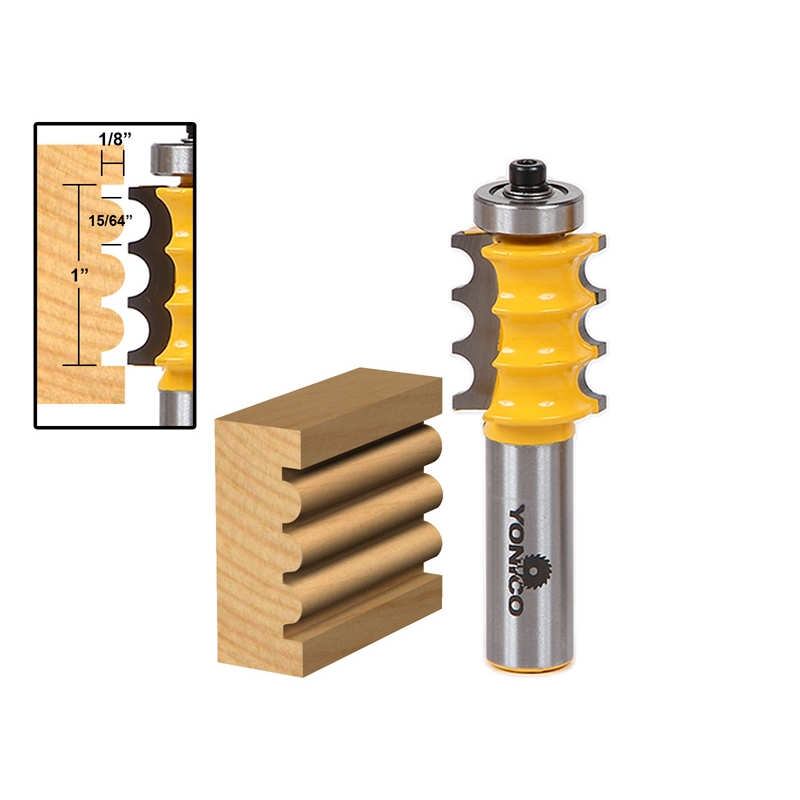 Triple Bead Router Bit for Furniture Molding and Trim