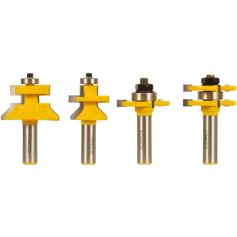 4 Bit Tongue and Groove V Notch Router Bit Set 1 2