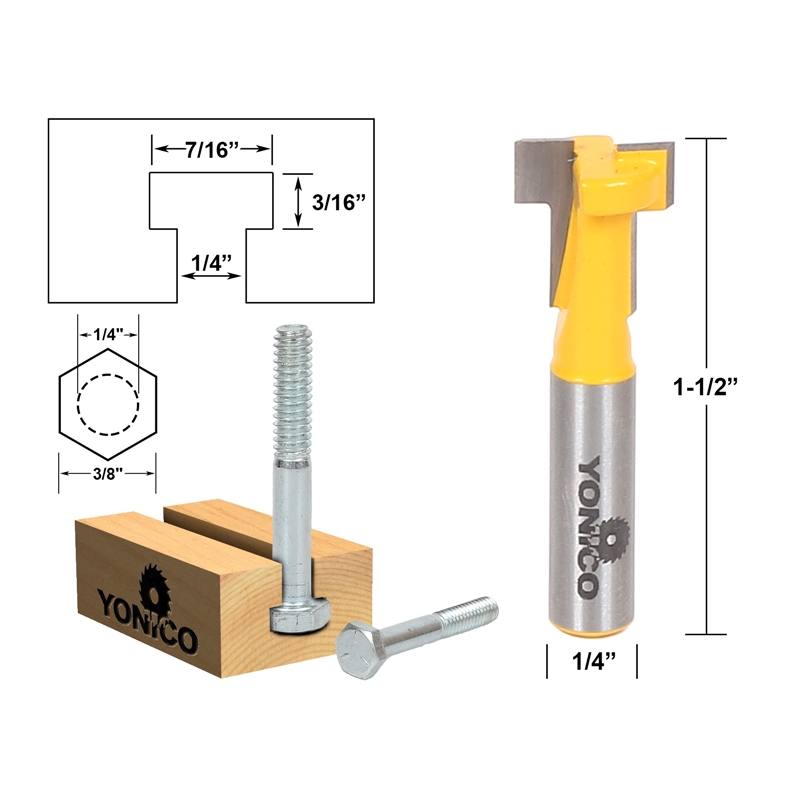 T-Slot Cutter Router Bit for 1/4