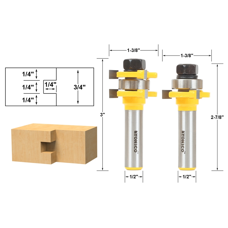 Yonico tongue and groove router shop bits