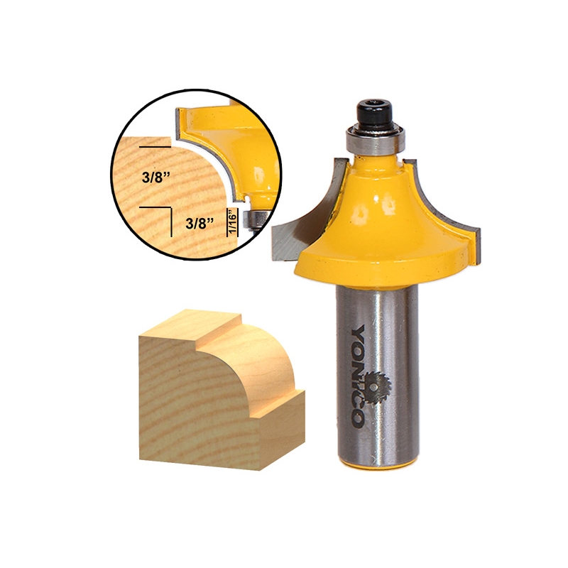 TCT Round Over Router Bit Beading Edging Milling Cutter 1/4" 1/2" SHK MDF Wood 
