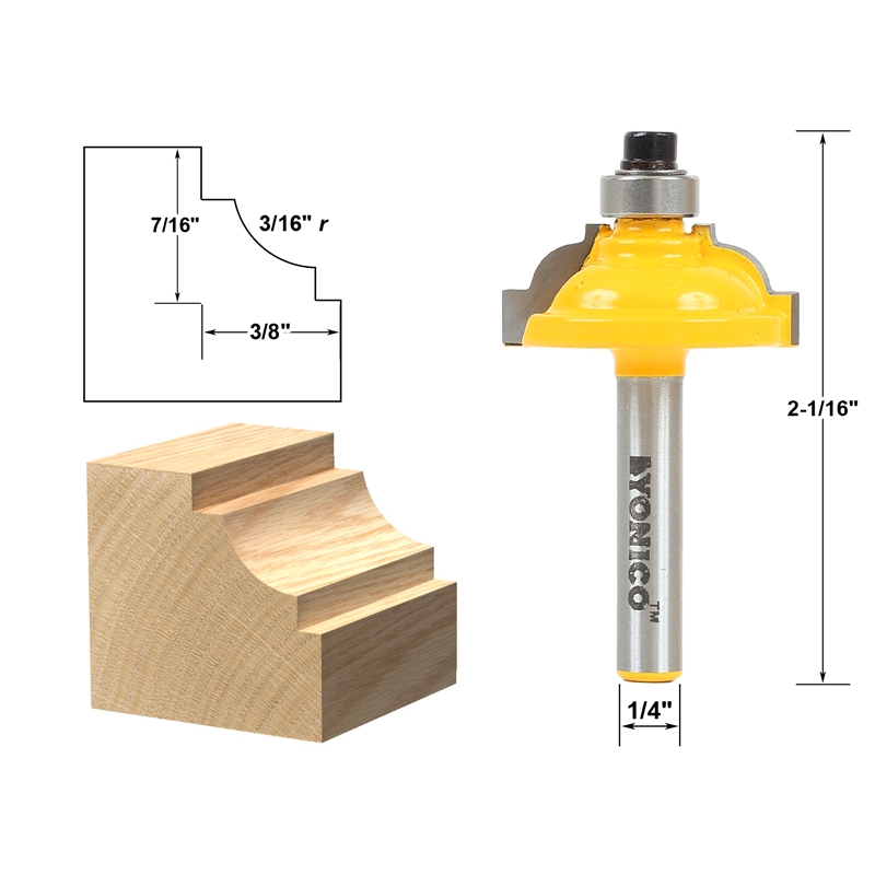 Classical cove and top bead router bit