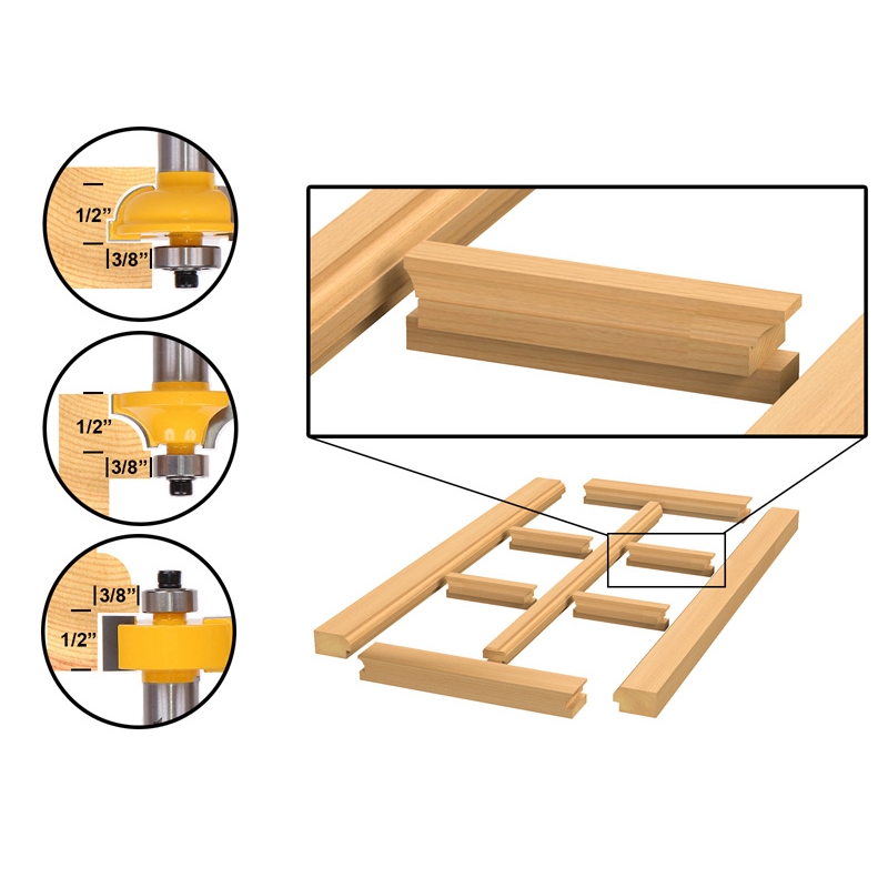 Door Window Glass Door Window Glass Door Router Bits 3 Pc Round Over Bead Set W 1 2 Shank Yonico 12319