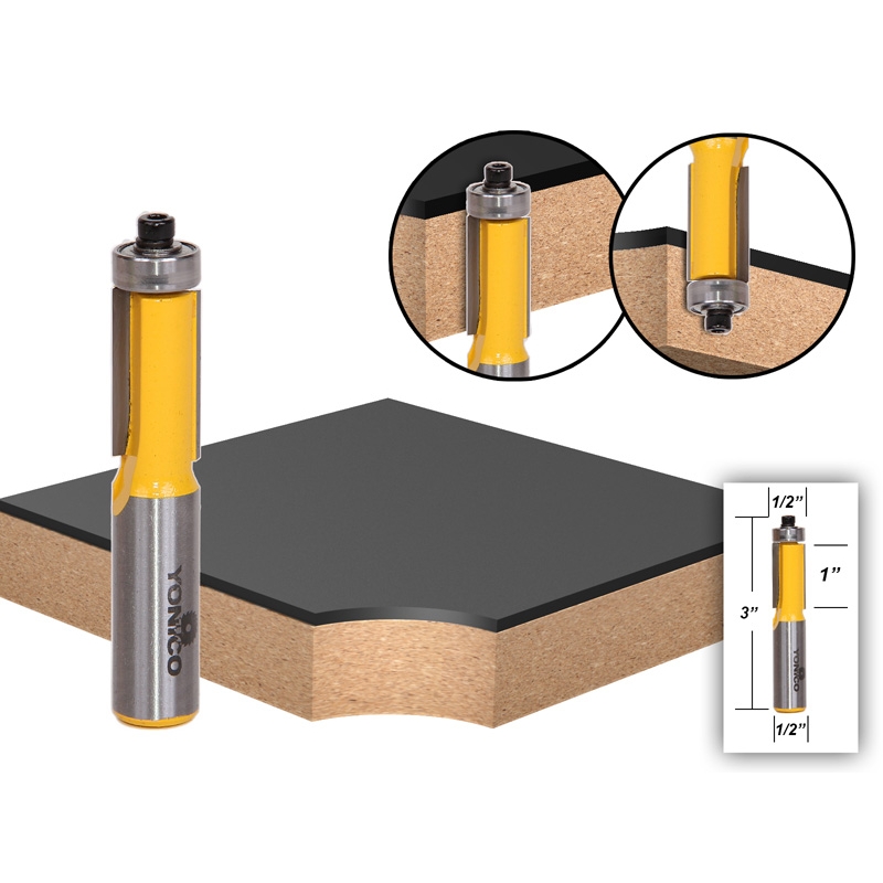 Straight & Spiral Flush Trim Flush Trim Router Bit End Bearing 1/2 Straight & Spiral Flush Trim Flush Trim Router Bit End Bearing 1/2