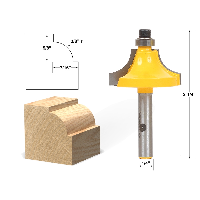 Edging Round Over Bead Round Over Beading Edging Router Bit 3/8